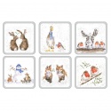 WRENDALE DESIGNS CHRISTMAS COASTERS SET/6