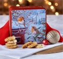 GRANDMA WILDS EMBOSSED ROBINS WITH A POSTBOX BISCUIT TIN