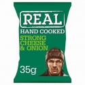 REAL HAND COOKED STRONG CHEESE & ONION CHIPS
