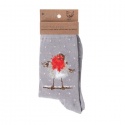 WRENDALE DESIGNS CHRISTMAS LADIES SOCKS ROBIN