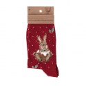 WRENDALE DESIGNS CHRISTMAS LADIES SOCKS PUDDING BUNNY