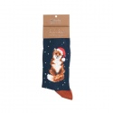 WRENDALE DESIGNS CHRISTMAS MENS SOCKS CHRISTMAS FOX