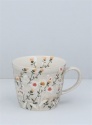 GIZELA GRAHAM STONEWARE MUG LIGHT GREY WILD DAISY