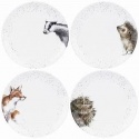 WRENDALE DESIGNS COUPE PLATE NOCTURNAL ANIMALS SET/4