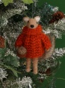 GISELA GRAHAM WOOL AND FELT SQUIRREL IN ORANGE JUMPER