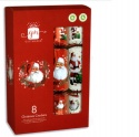 CHRISTMAS CRACKERS 8 FAMILY RED & WHITE SANTA