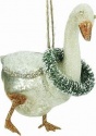 GISELA GRAHAM GLASS GOOSE WITH WREATH