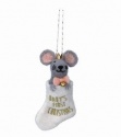 GISELA GRAHAM FELT MOUSE BABY'S FIRST CHRISTMAS PINK