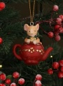 GISELA GRAHAM RESIN MOUSE ON TEAPOT