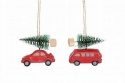 GISELA GRAHAM RESIN CAR WITH FIR TREE