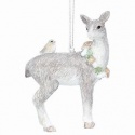 GISELA GRAHAM RESIN DEER WITH BIRD