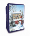 GRANDMA WILD'S EMBOSSED SNOWY COTTAGE BISCUIT TIN