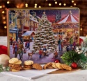 GRANDMA WILD'S EMBOSSED CHRITMAS MARKET SCENE BISCUIT TIN