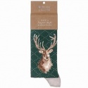 WRENDALE DESIGNS MENS PORTRAIT OF A STAG SOCKS